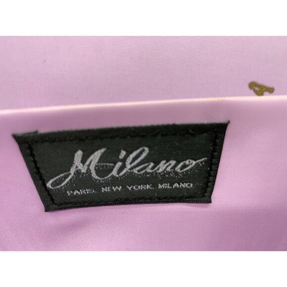 Milano Lilac Satin Evening Clutch Purse W/ Bow Detail & Rope Strap - Picture 6 of 12